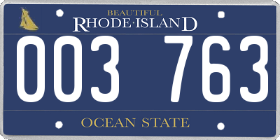 RI license plate 003763