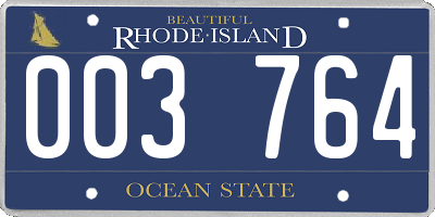 RI license plate 003764