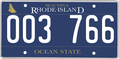 RI license plate 003766