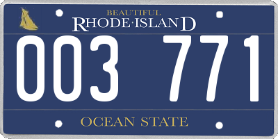 RI license plate 003771