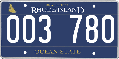 RI license plate 003780