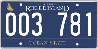 RI license plate 003781