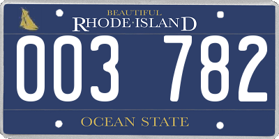 RI license plate 003782