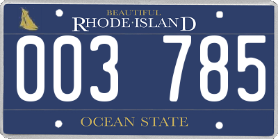 RI license plate 003785