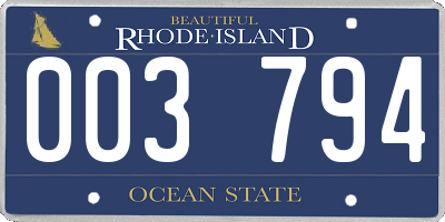 RI license plate 003794