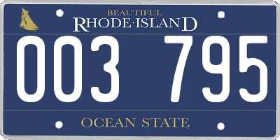 RI license plate 003795