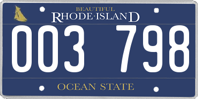 RI license plate 003798