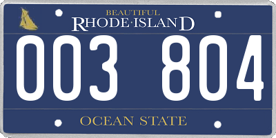 RI license plate 003804