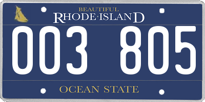 RI license plate 003805