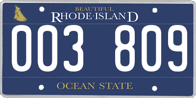 RI license plate 003809