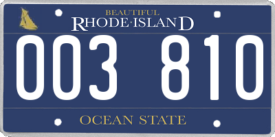 RI license plate 003810