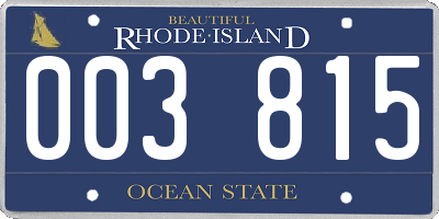 RI license plate 003815