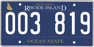 RI license plate 003819