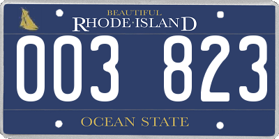 RI license plate 003823