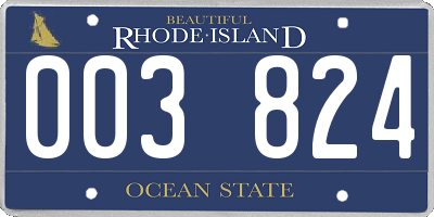 RI license plate 003824