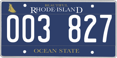 RI license plate 003827