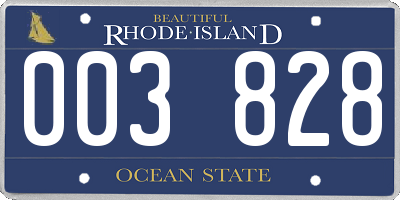 RI license plate 003828