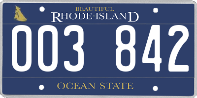 RI license plate 003842