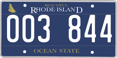 RI license plate 003844