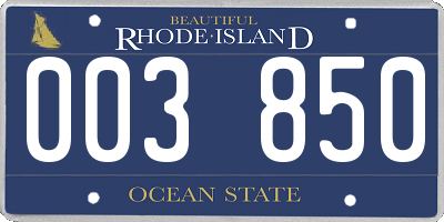 RI license plate 003850