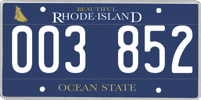 RI license plate 003852