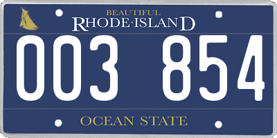 RI license plate 003854