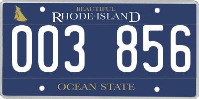 RI license plate 003856