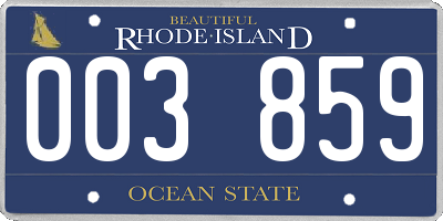 RI license plate 003859