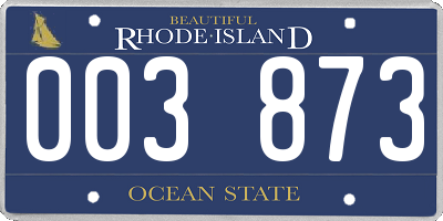 RI license plate 003873
