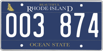 RI license plate 003874