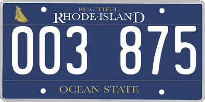 RI license plate 003875