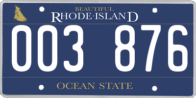 RI license plate 003876