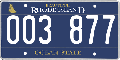 RI license plate 003877