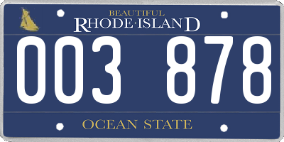 RI license plate 003878