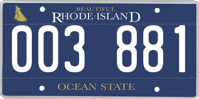 RI license plate 003881