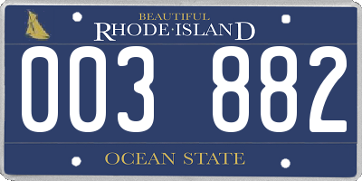 RI license plate 003882