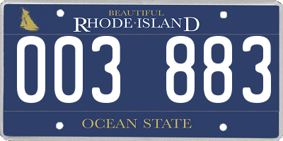 RI license plate 003883