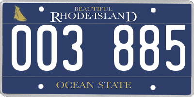 RI license plate 003885