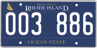 RI license plate 003886