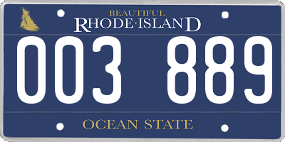 RI license plate 003889