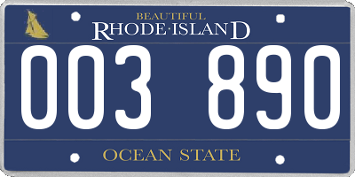 RI license plate 003890