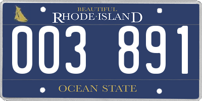 RI license plate 003891