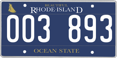 RI license plate 003893