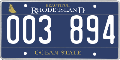 RI license plate 003894