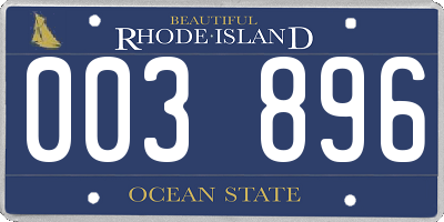 RI license plate 003896
