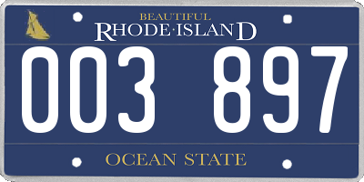 RI license plate 003897