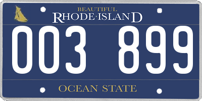 RI license plate 003899