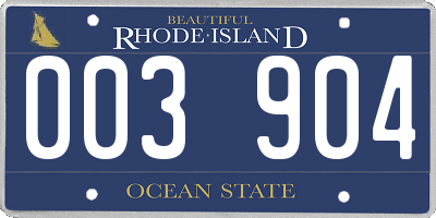 RI license plate 003904
