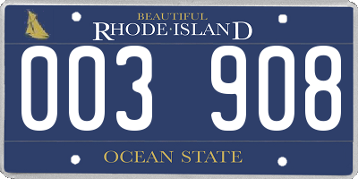 RI license plate 003908