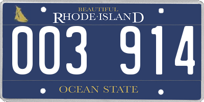 RI license plate 003914